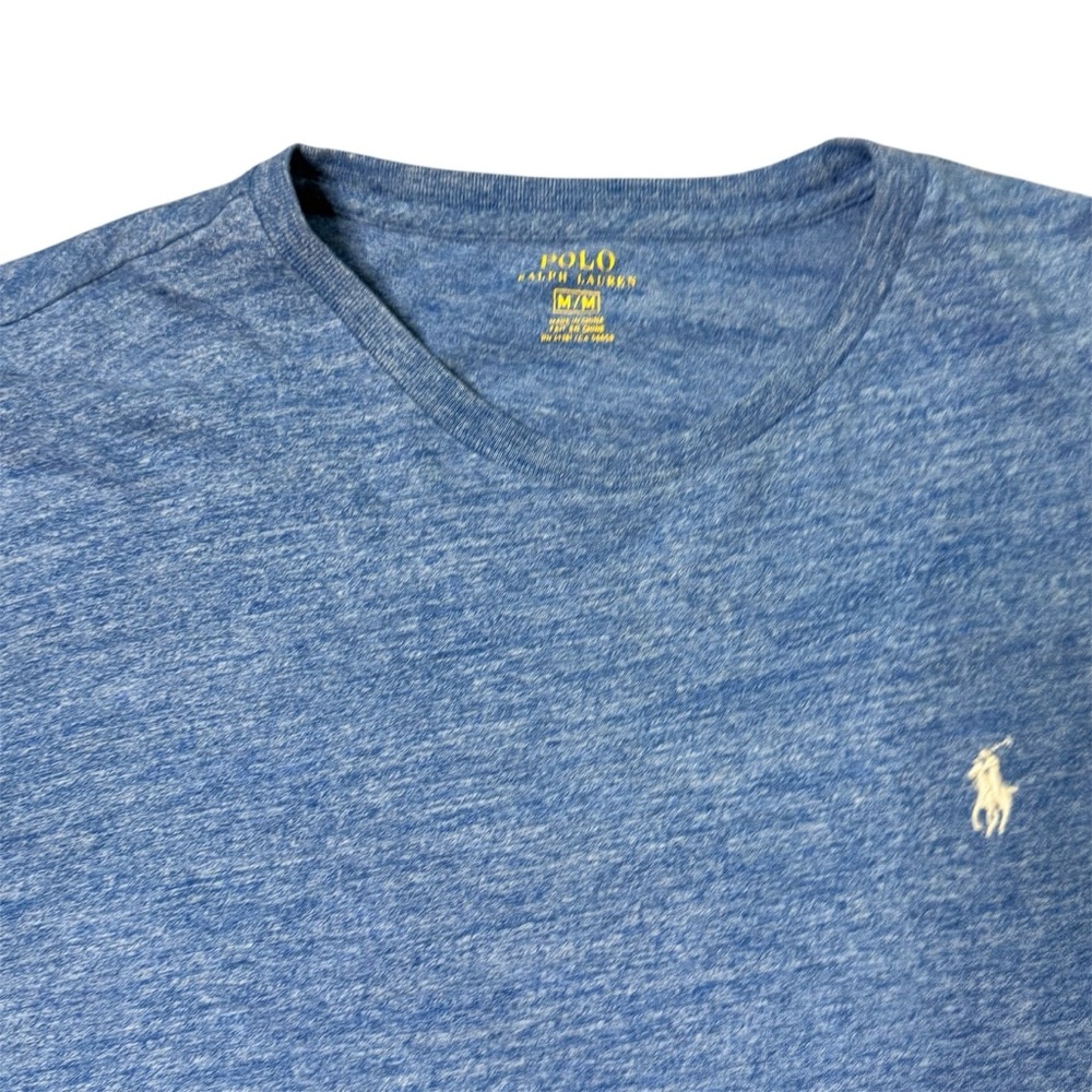 Ralph Lauren Lot 2 shirts Polo Blue Plaid Short Sleeve & Long Sleeve T Shirt Med - Picture 4 of 11